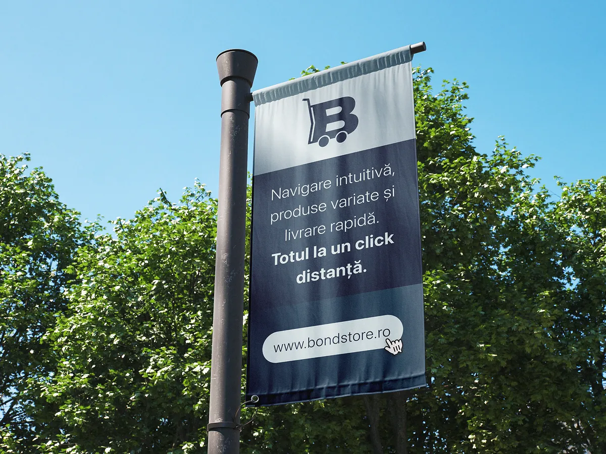 Banner ad for Bond Store, romanian retail store